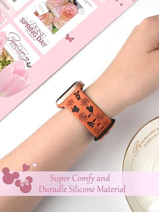 NEW 2 Cartoon Engraved Bands for Apple Watch Luxury Style Bands main image 5